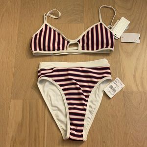 Red, white & blue striped bikini